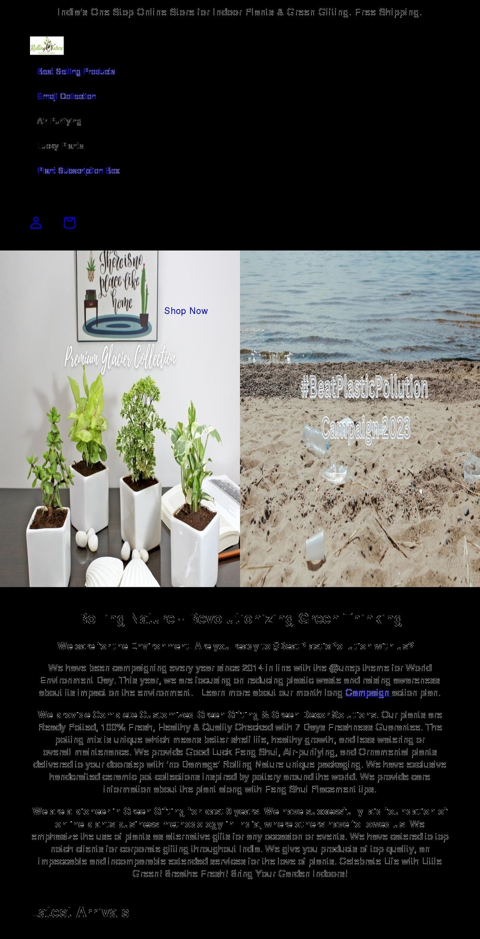 rollingnature.com shopify website screenshot