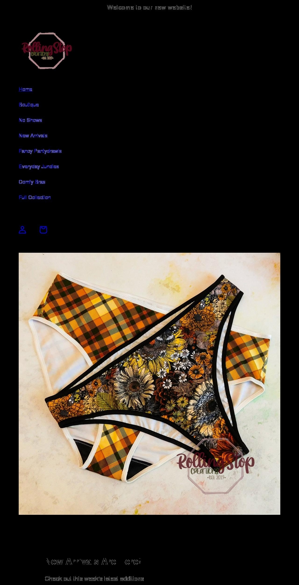 rollingstopcreations.com shopify website screenshot