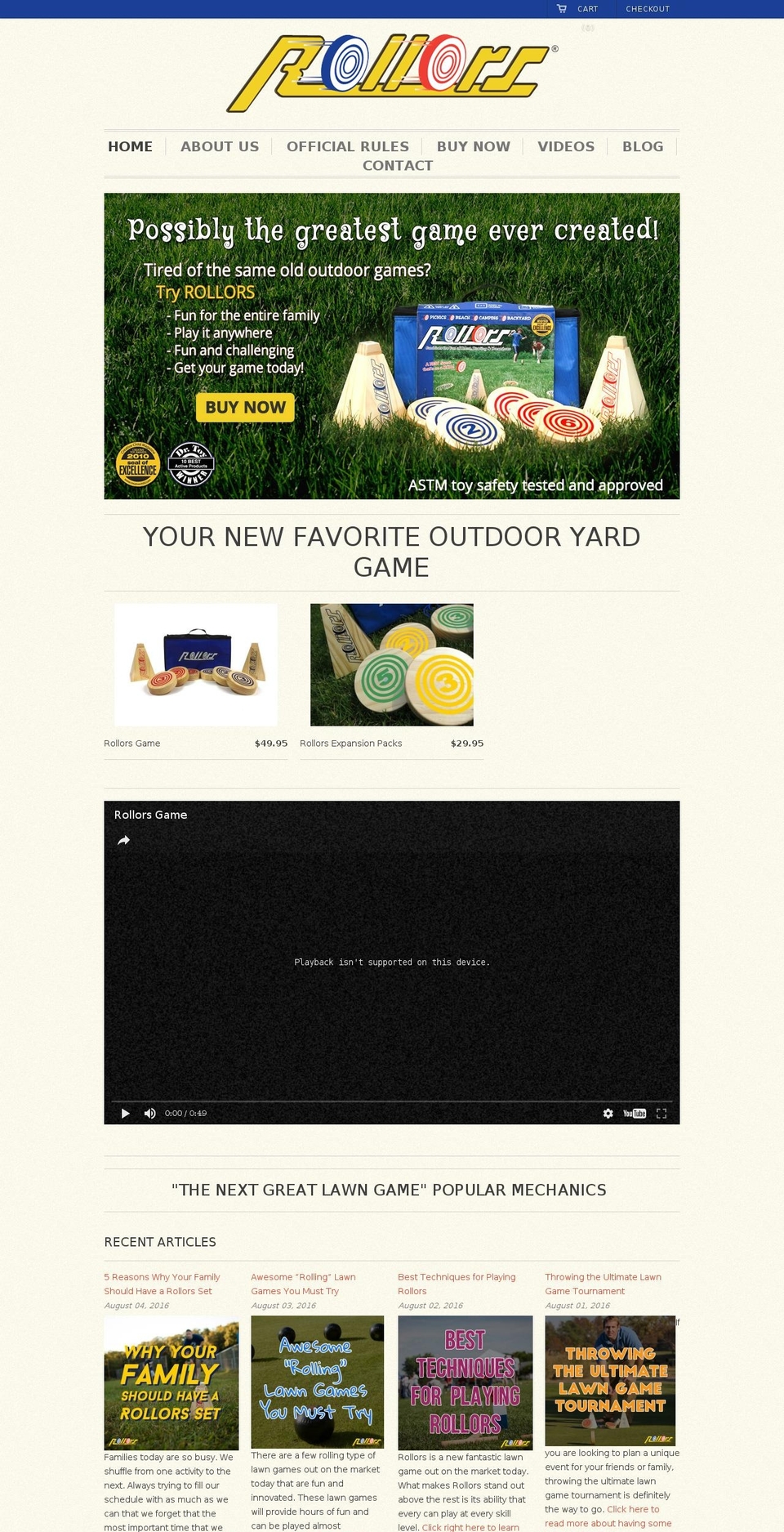 rollors.com shopify website screenshot