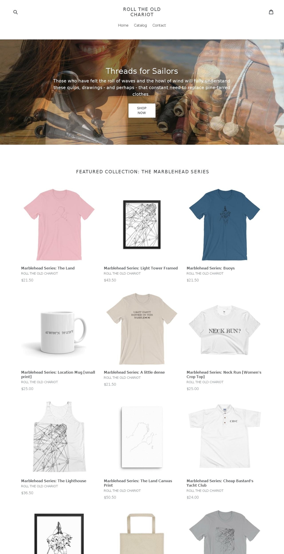 rolltheoldchariot.com — Shopify storefront screenshot