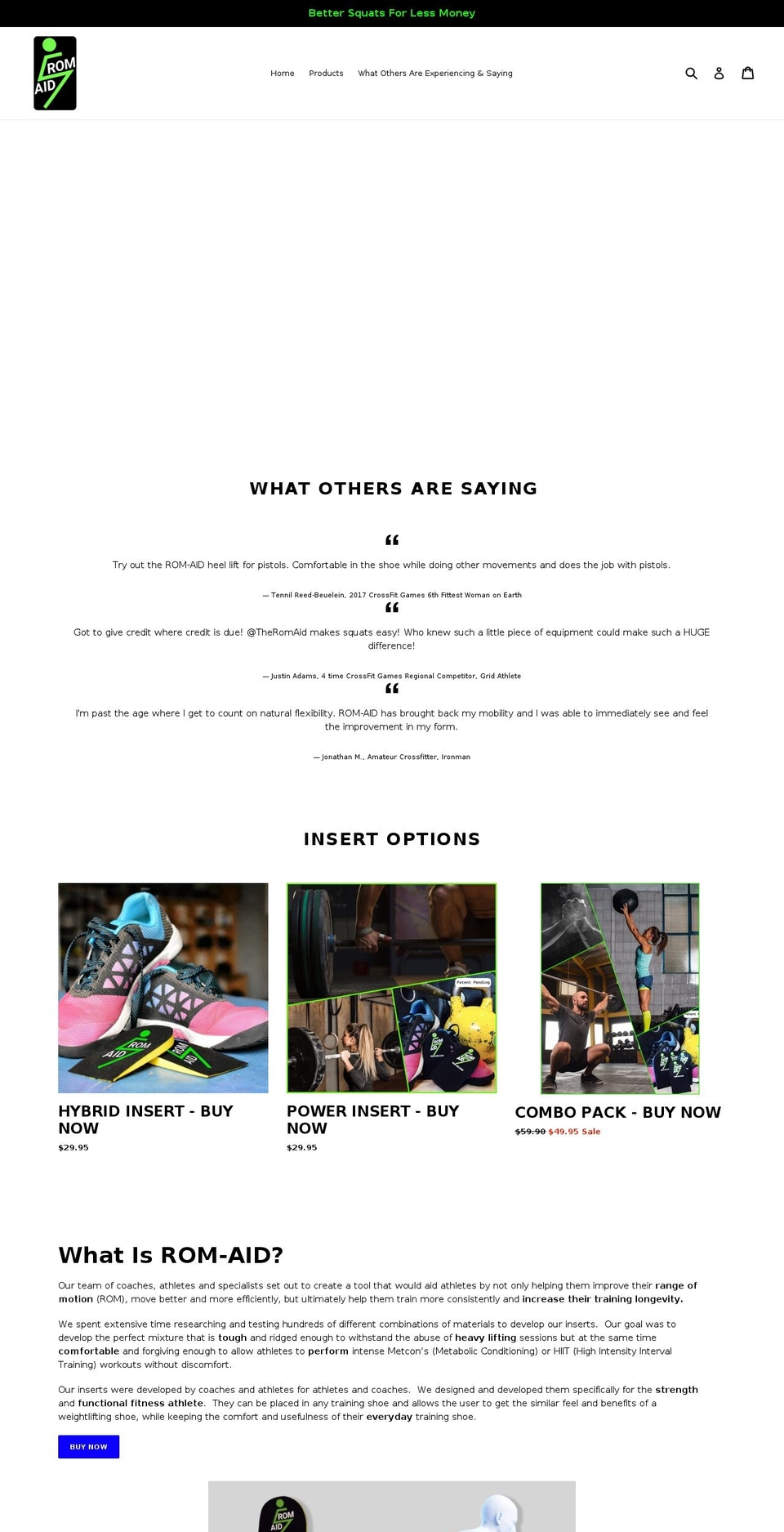 rom-aid.com — Shopify storefront screenshot