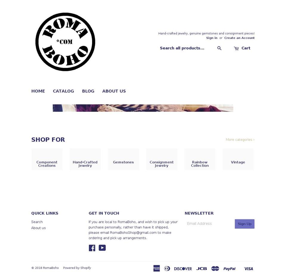 romaboho.com — Shopify storefront screenshot