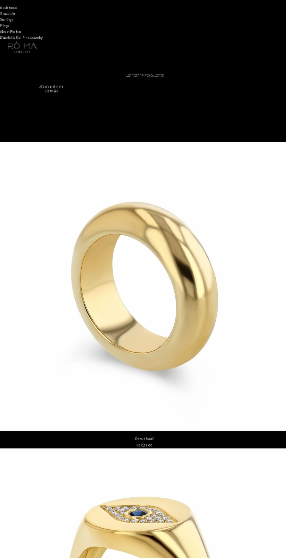 romajewelers.com shopify website screenshot