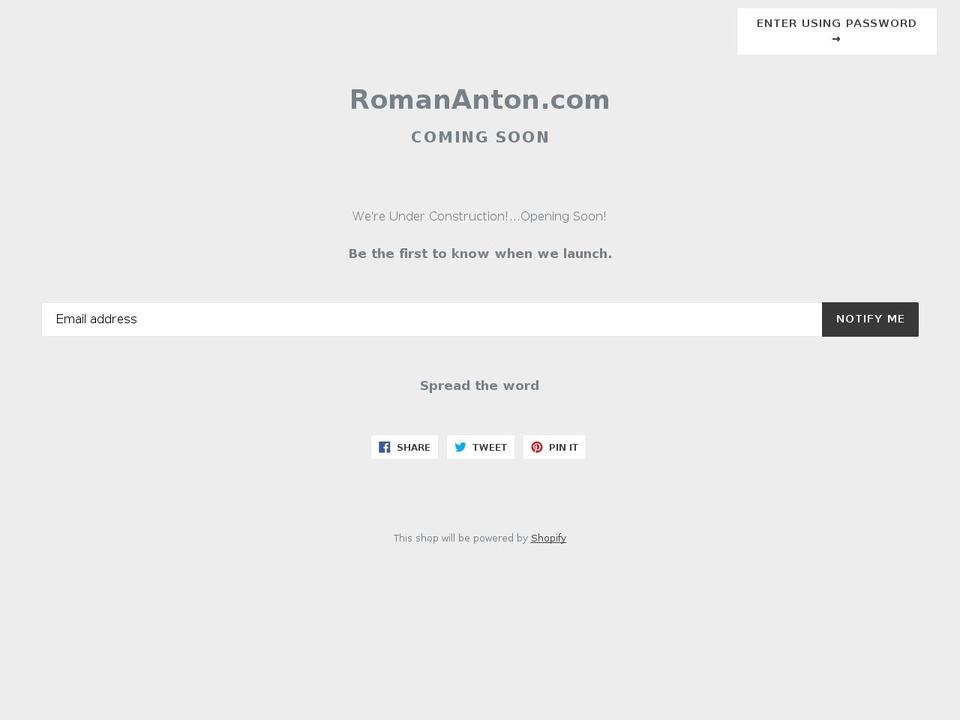 romananton.com — Shopify storefront screenshot