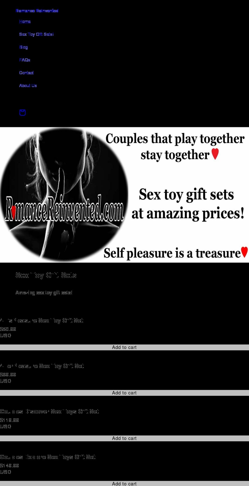 romancereinvented.com shopify website screenshot