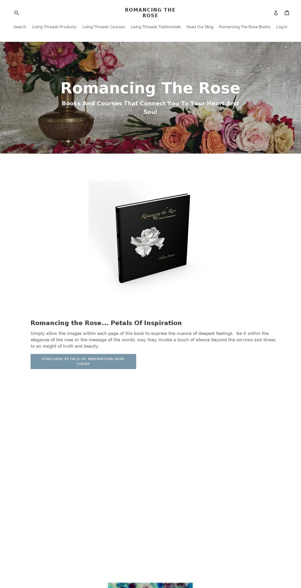 romancingtherose.net shopify website screenshot