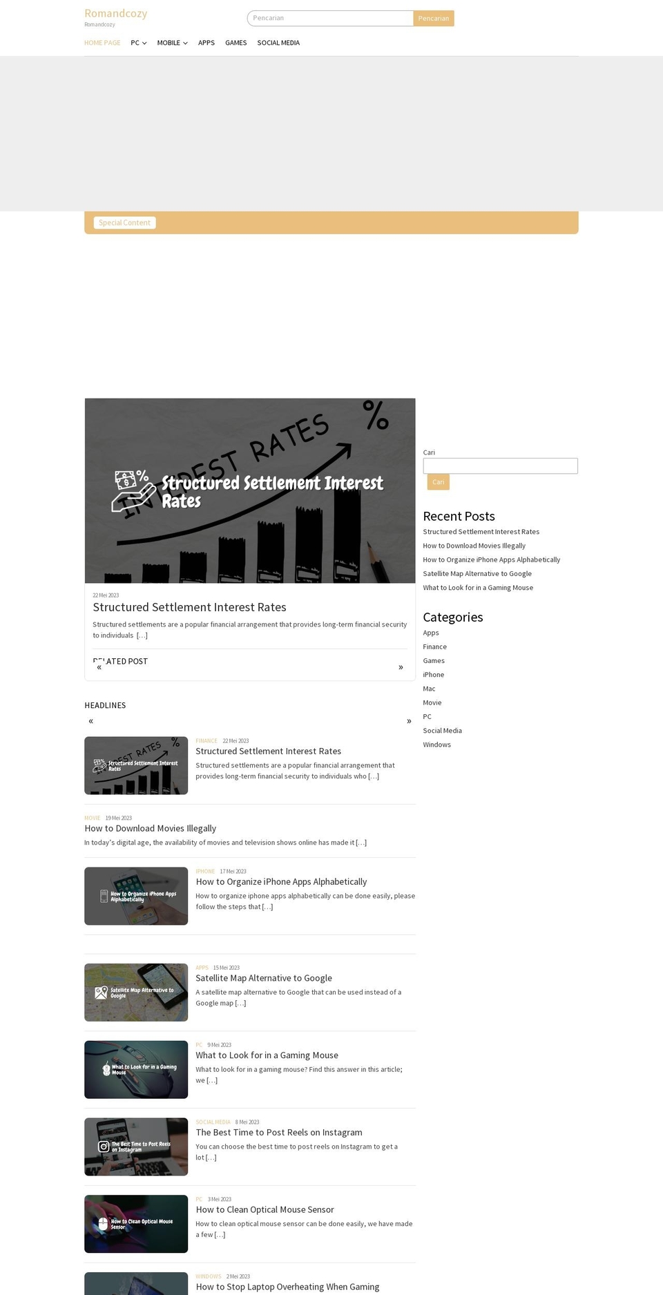 romandcozy.com — Shopify storefront screenshot