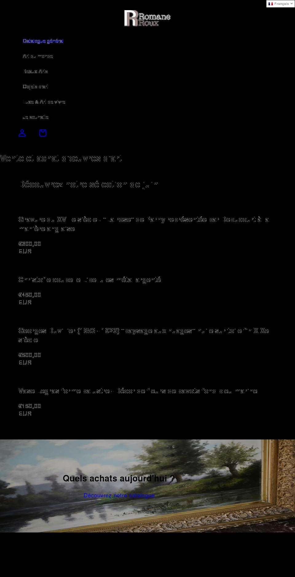 romaneroux.com shopify website screenshot