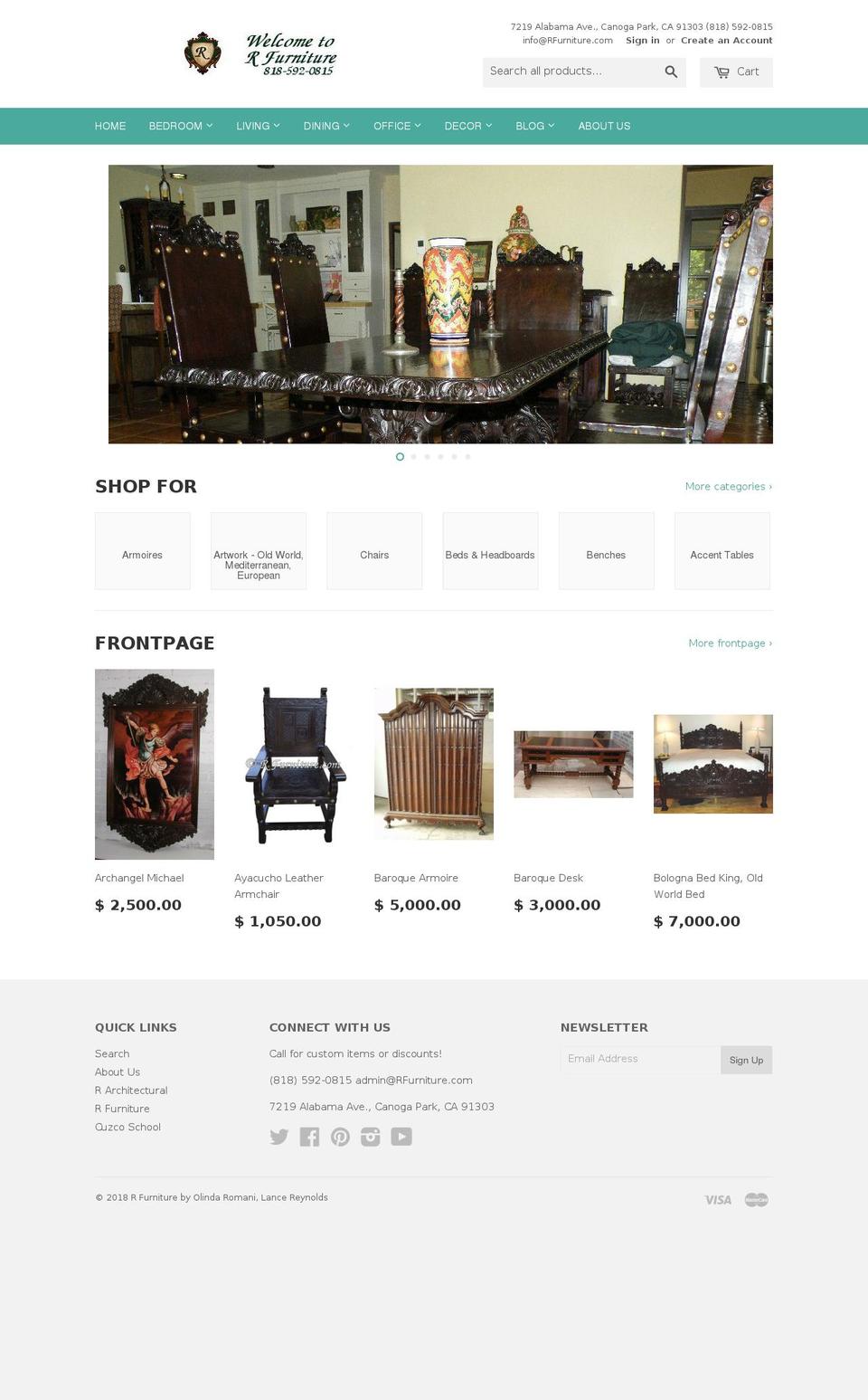 romanifurniture.com shopify website screenshot