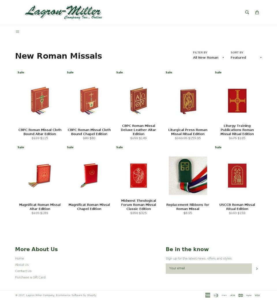 romanmissals.com shopify website screenshot