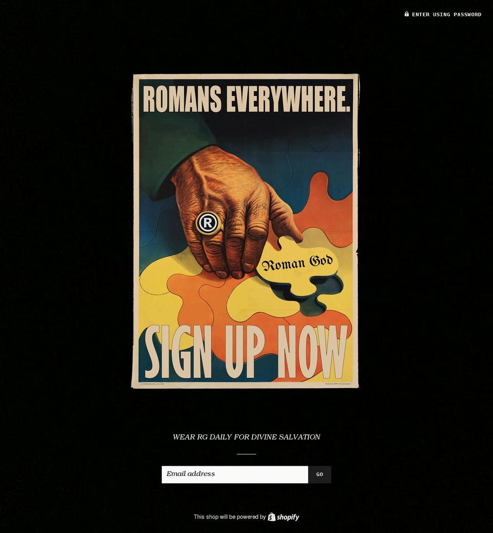 romanseverywhere.com shopify website screenshot