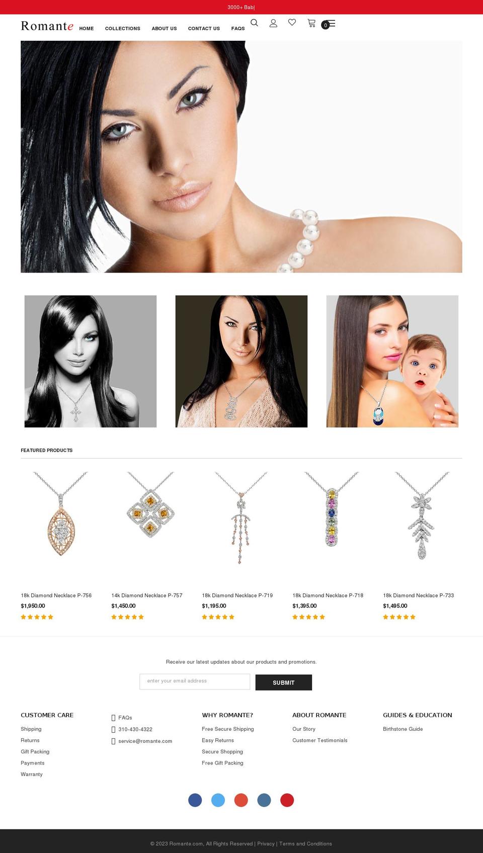 romante.com shopify website screenshot