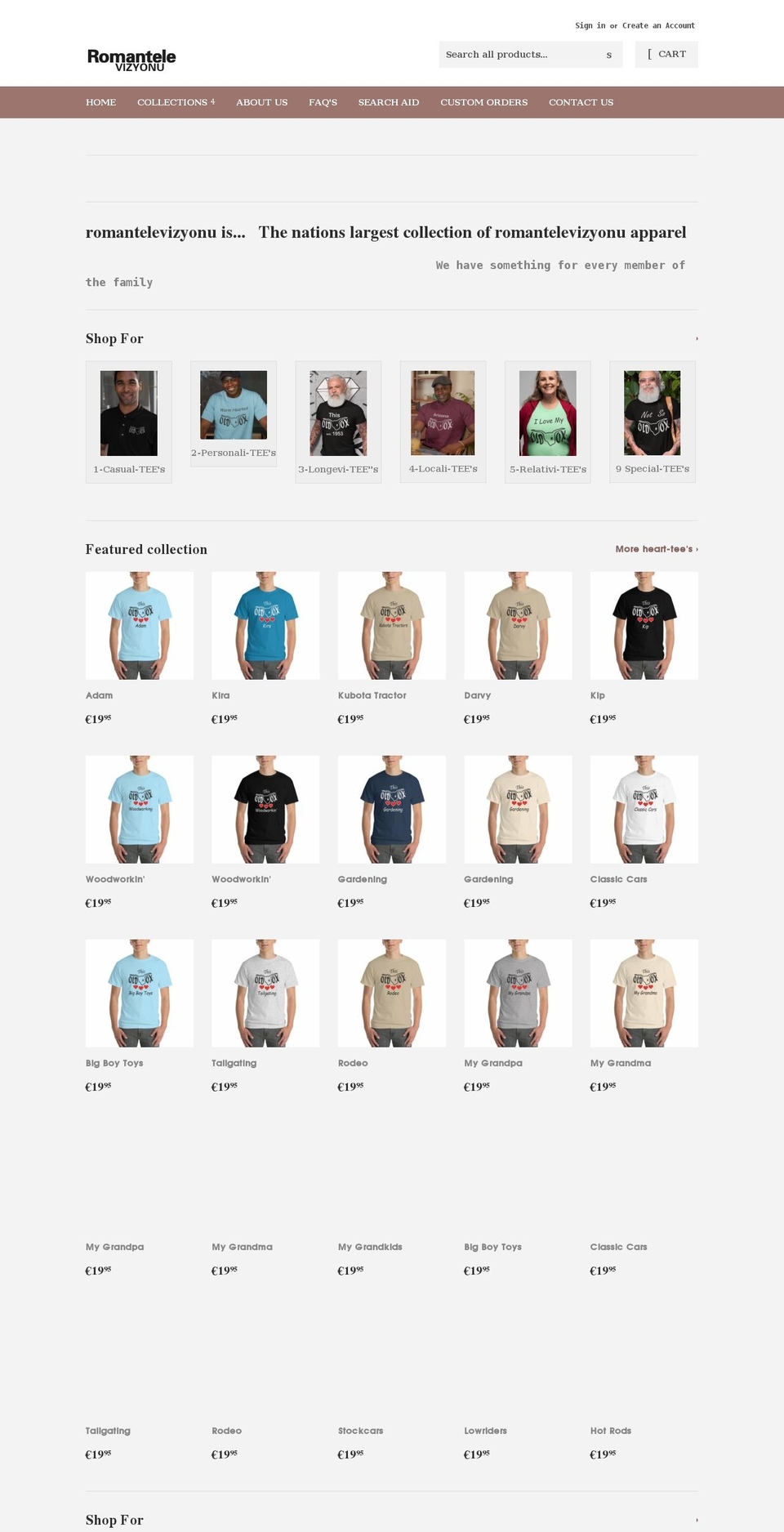 romantelevizyonu.com shopify website screenshot