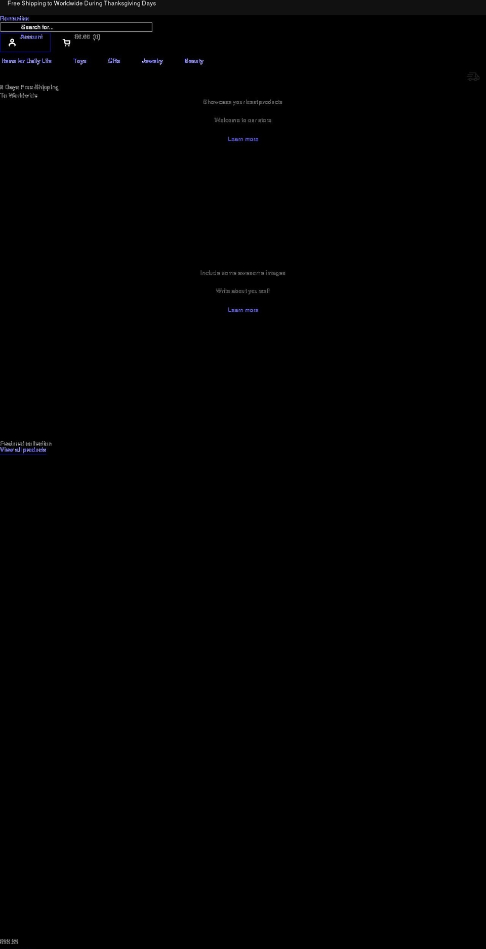 romantiss.com shopify website screenshot