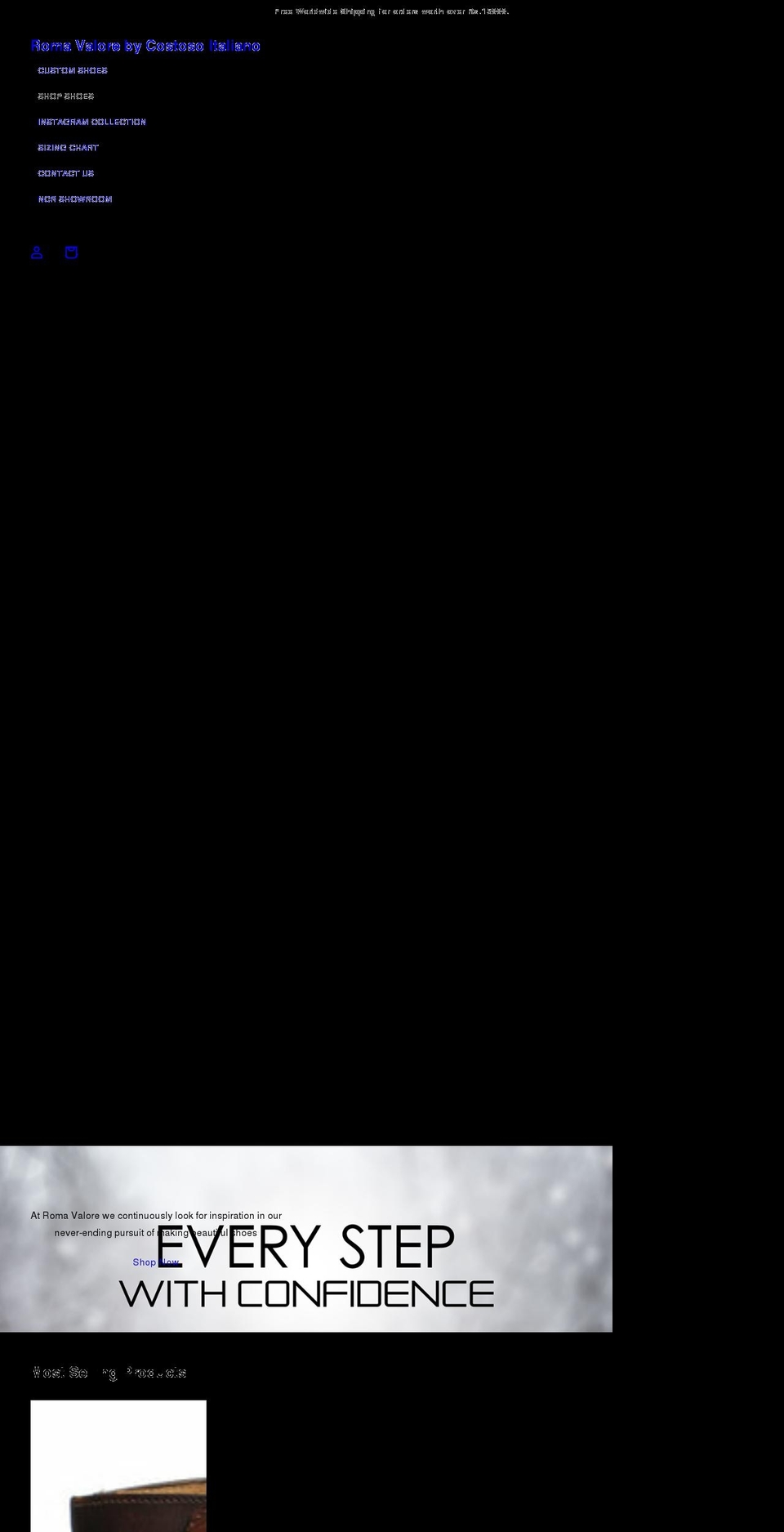 romavalore.com shopify website screenshot
