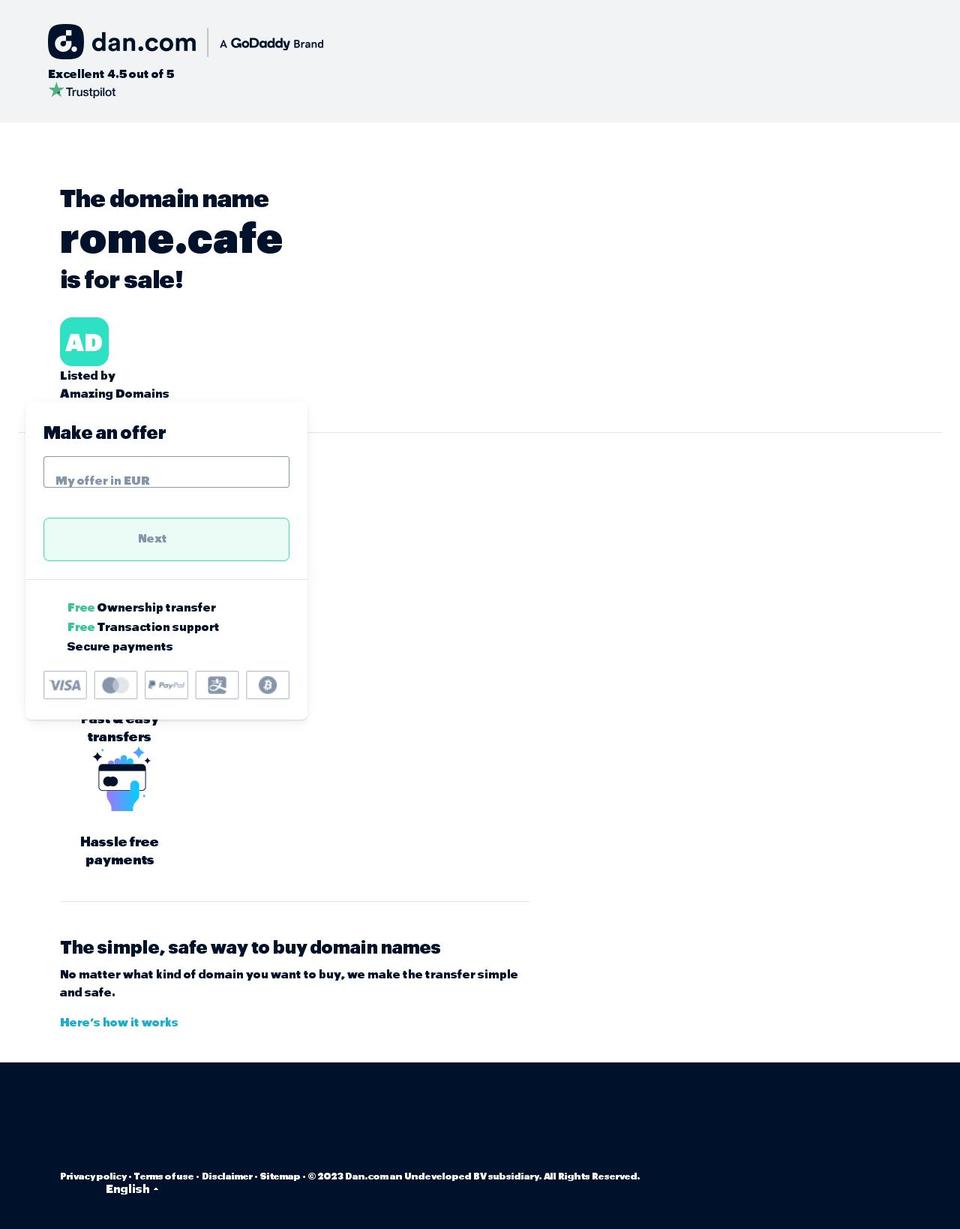 rome.cafe shopify website screenshot