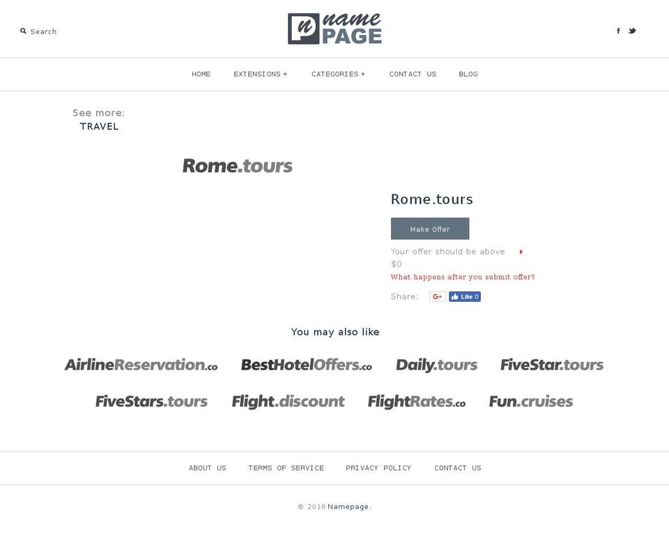 rome.tours shopify website screenshot