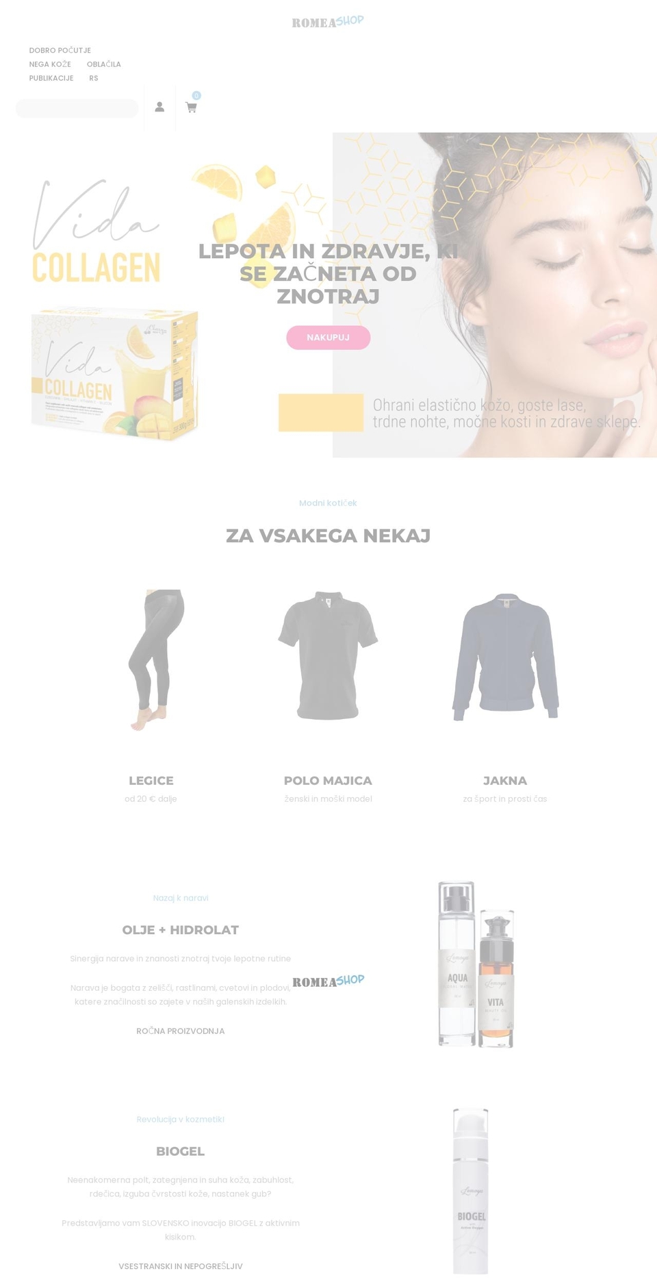 romeashop.com shopify website screenshot