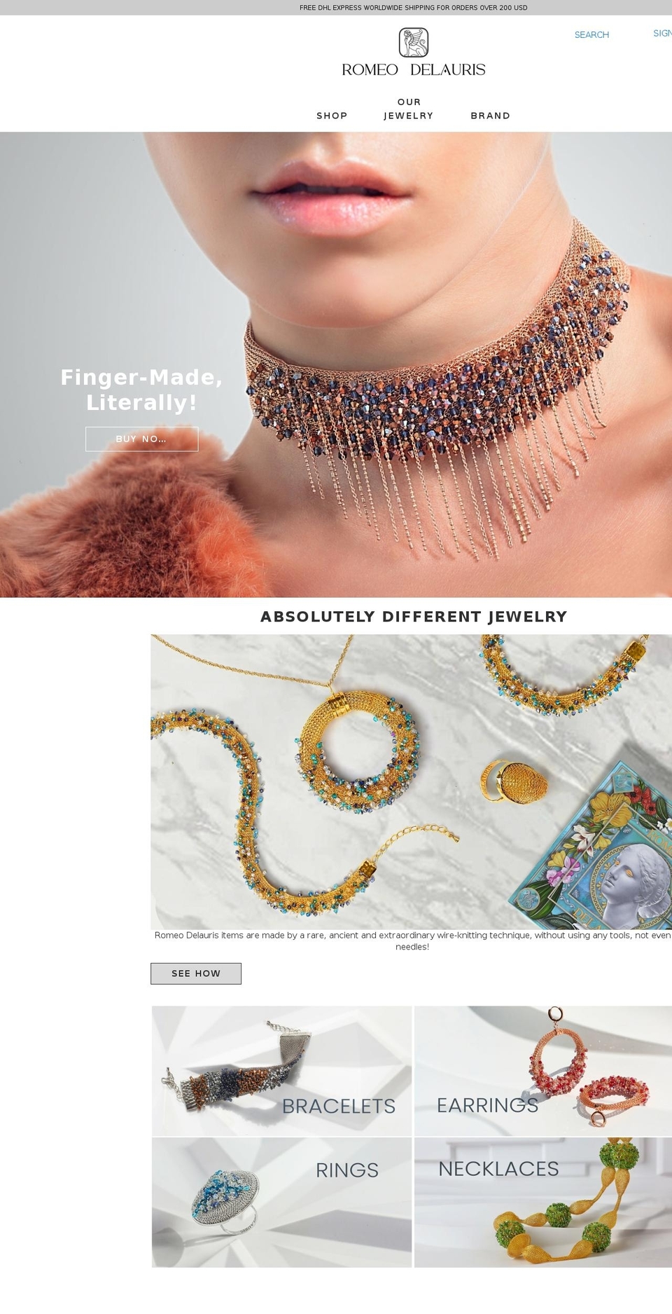 romeodelauris.com shopify website screenshot