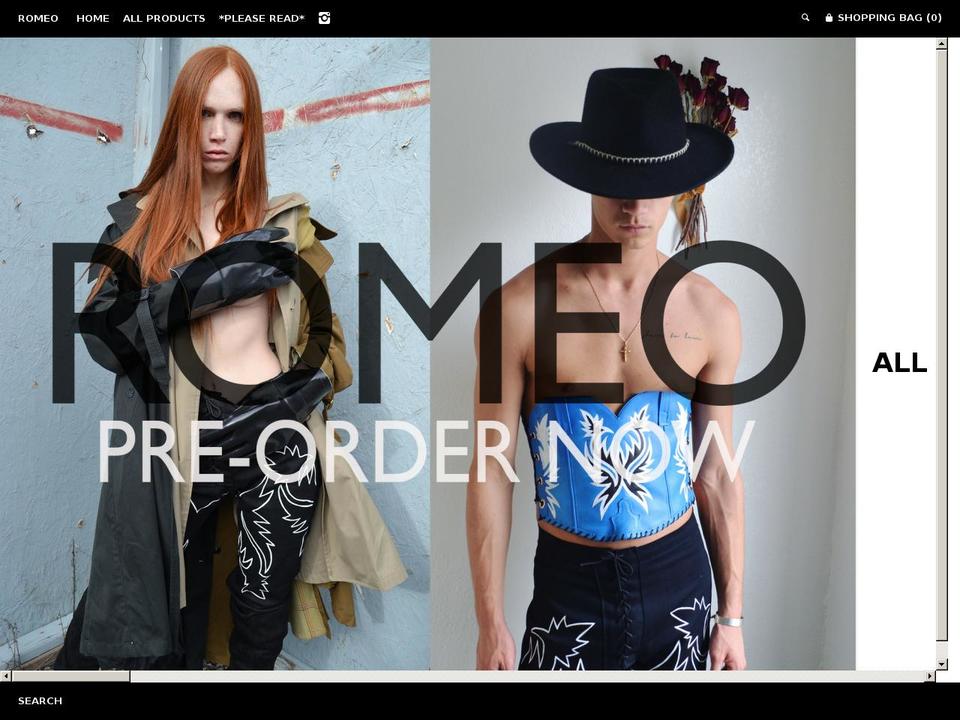 romeoxshop.com shopify website screenshot