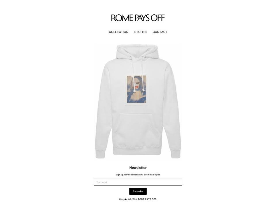 romepaysoff.com shopify website screenshot