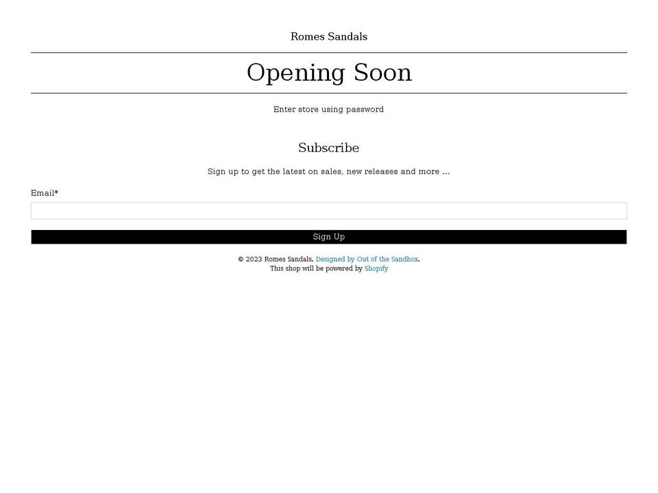 romes.com shopify website screenshot