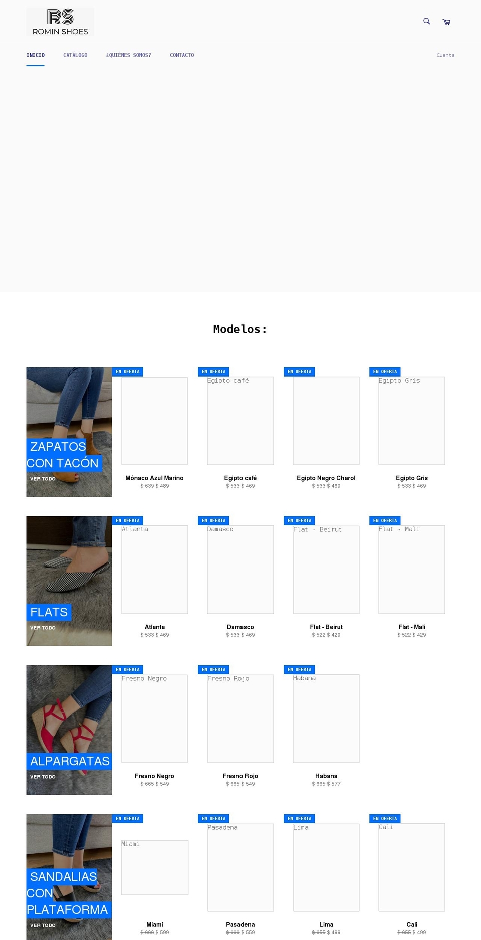 rominshoes.com shopify website screenshot