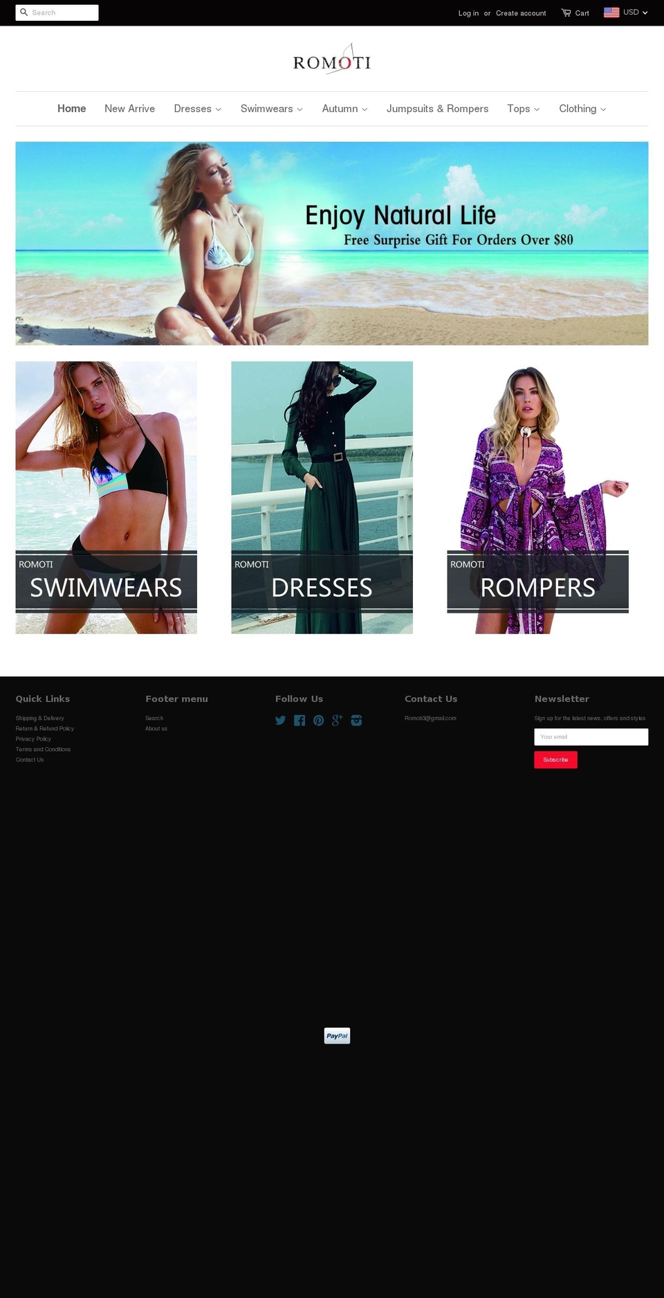 romoti.com shopify website screenshot