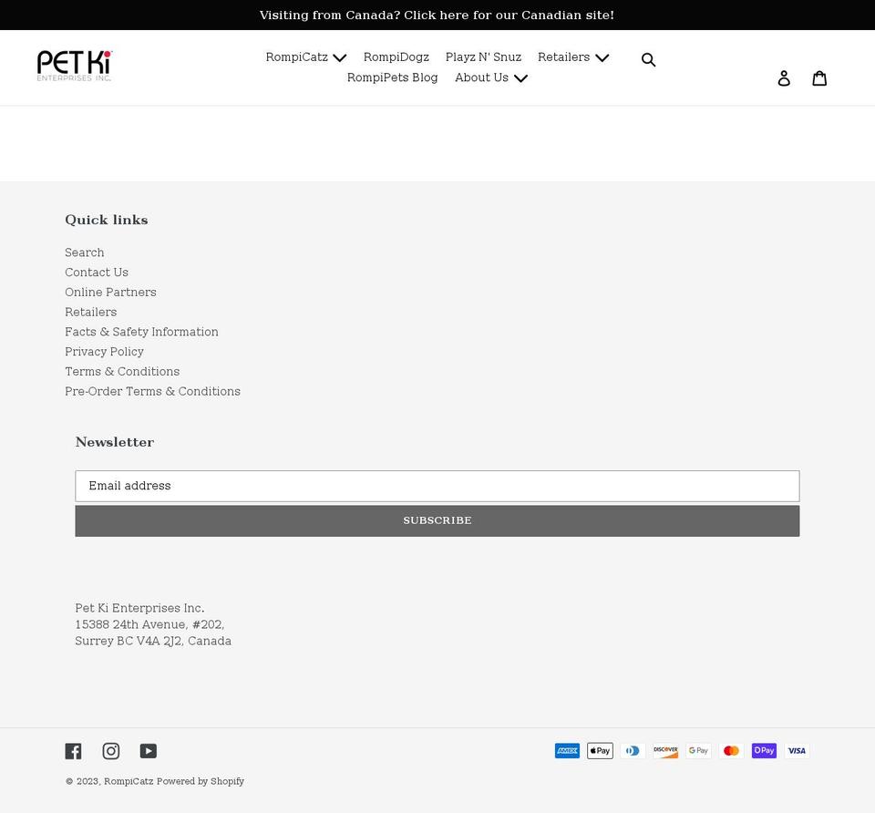 rompicatz.com shopify website screenshot
