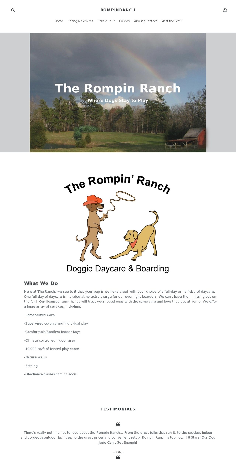 rompinranch.com — Shopify storefront screenshot