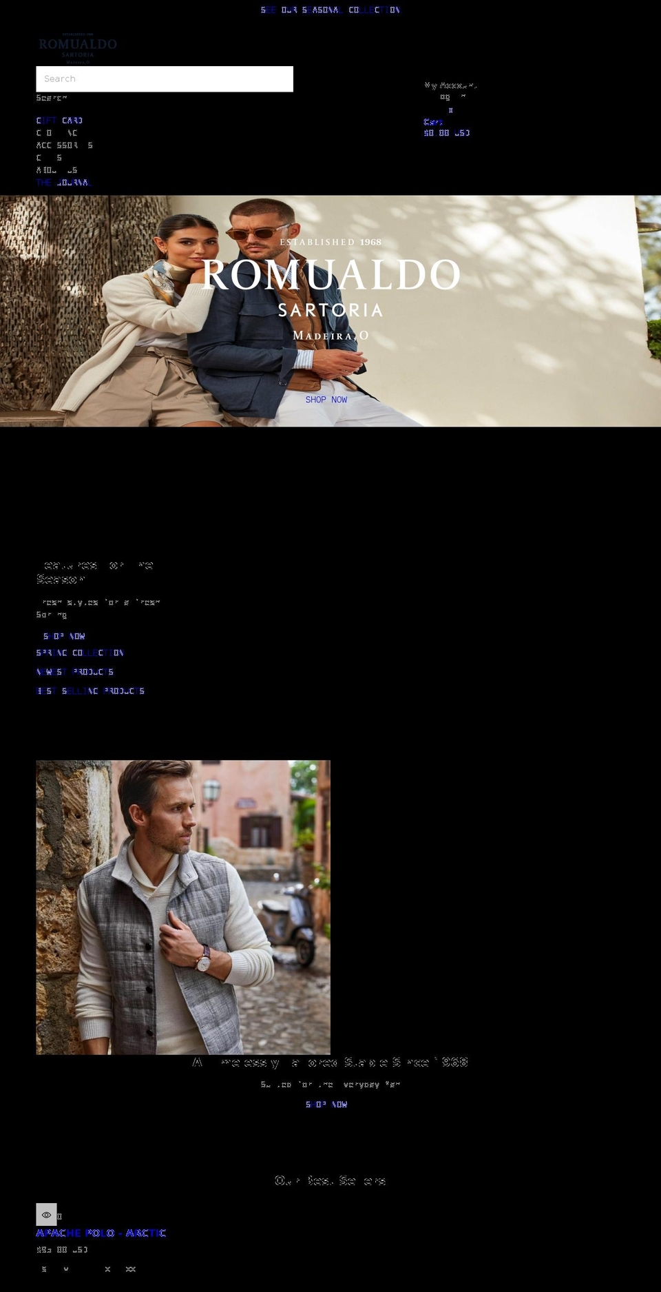 RPS v Shopify theme site example romualdo.com