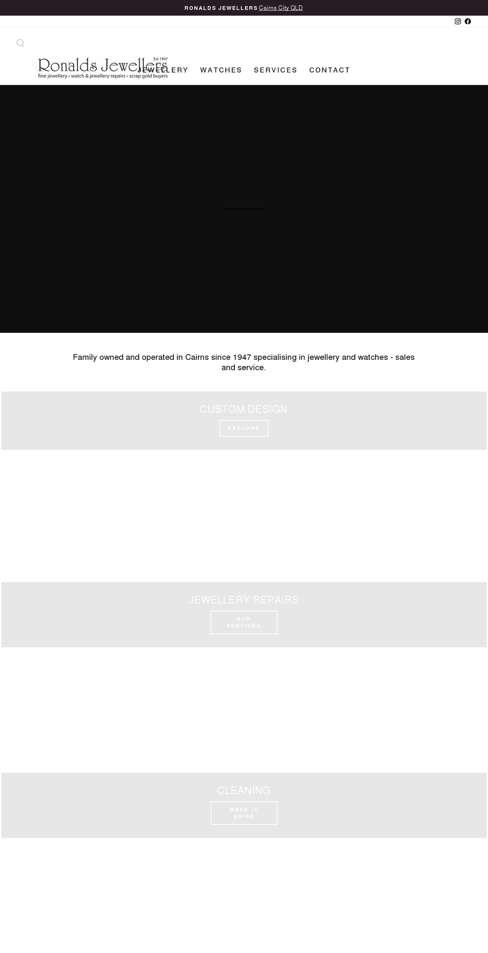 ronaldsjewellers.com.au shopify website screenshot