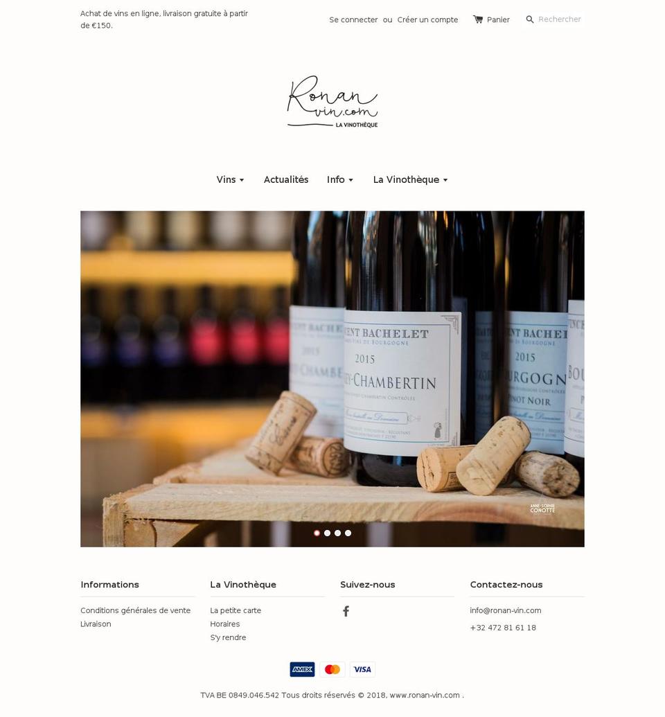 ronan-vin.com — Shopify storefront screenshot