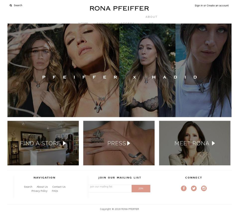 ronapfeifferjewelry.com — Shopify storefront screenshot