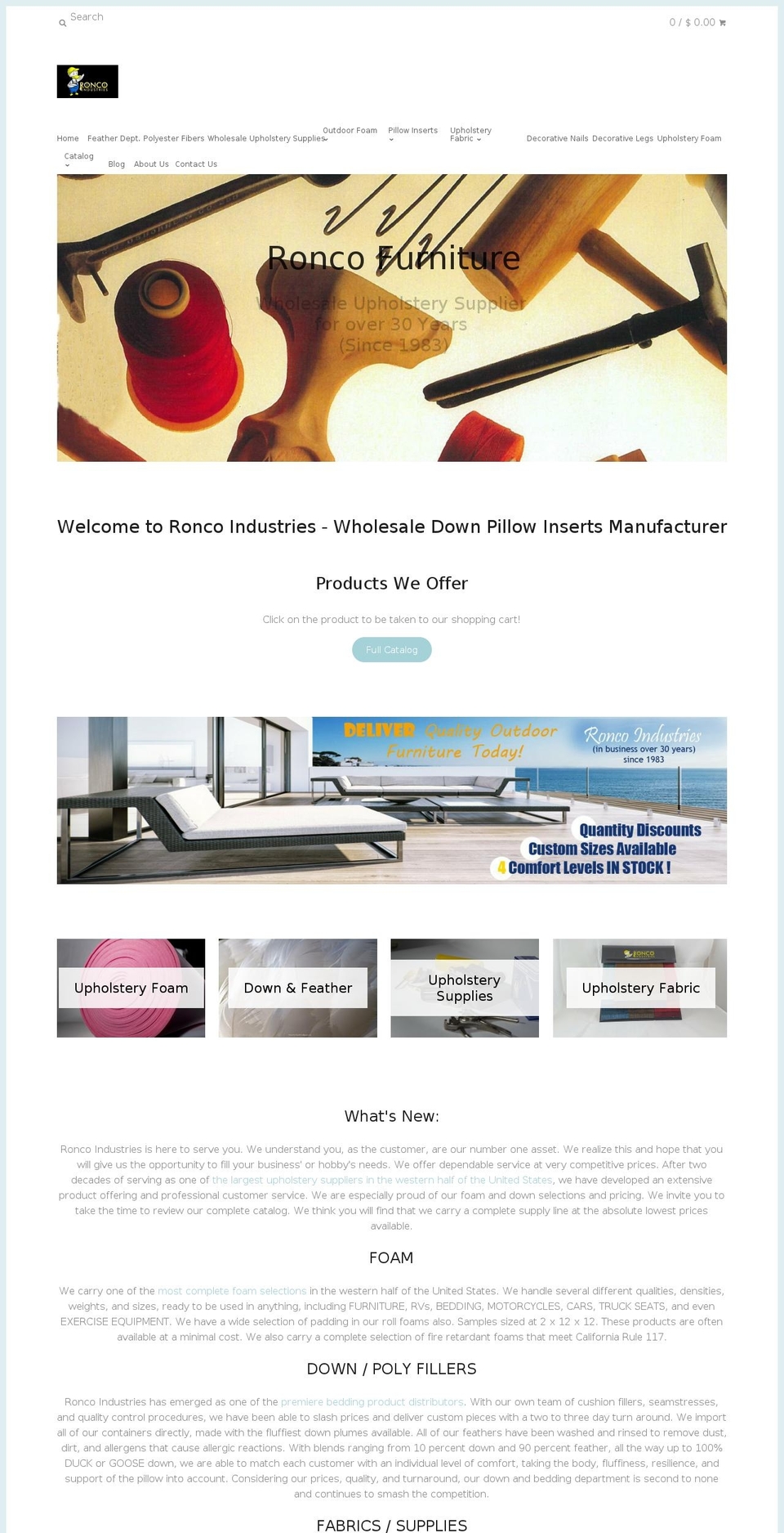 roncoindustries.com — Shopify storefront screenshot