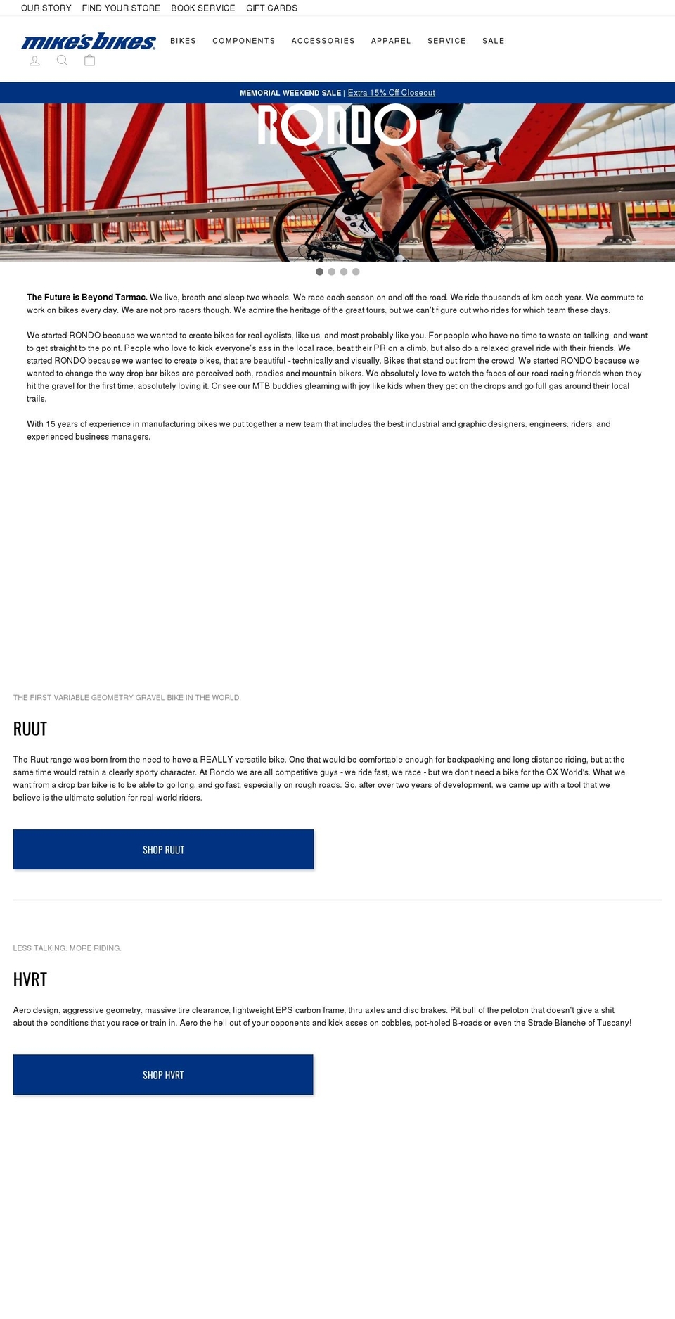 rondobike.com shopify website screenshot