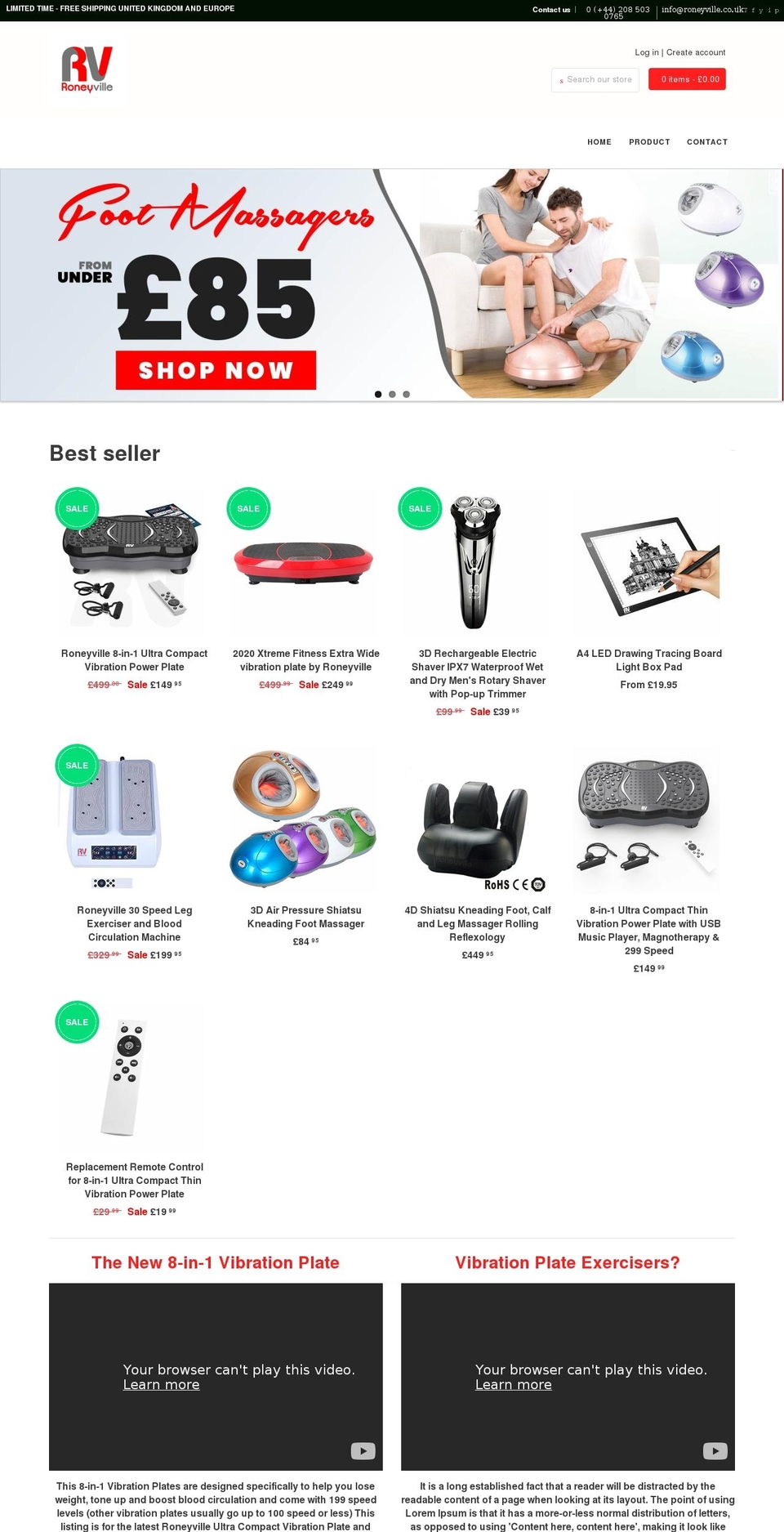 roneyville.co.uk shopify website screenshot