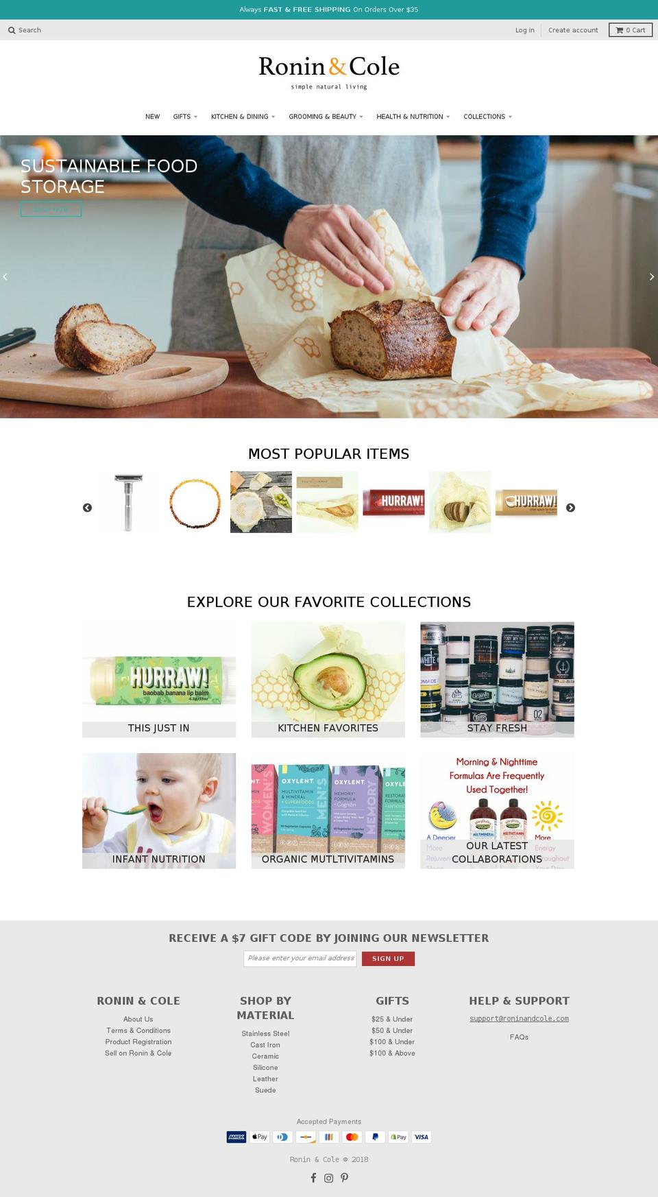 roninandcole.com — Shopify storefront screenshot