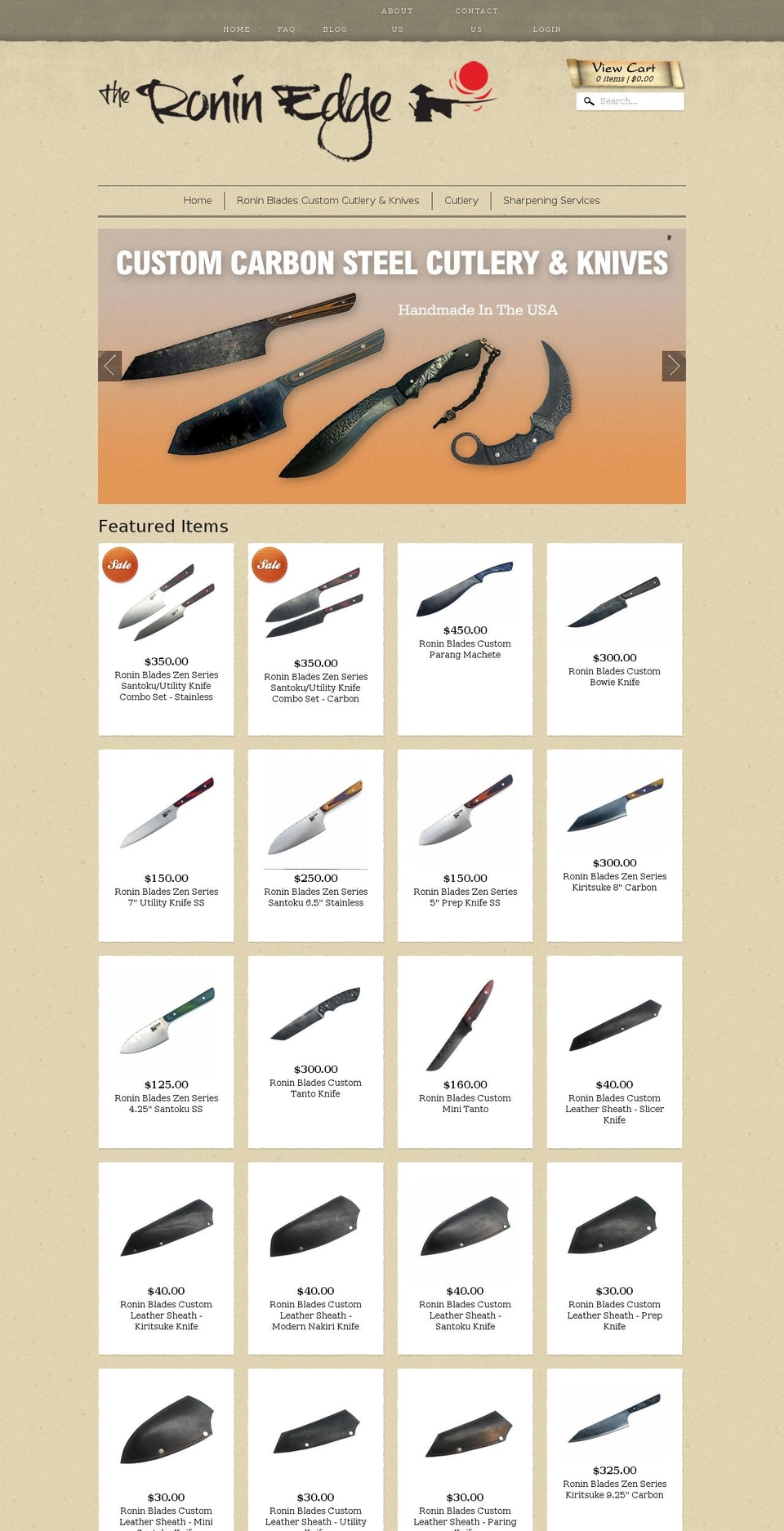 roninblades.com shopify website screenshot