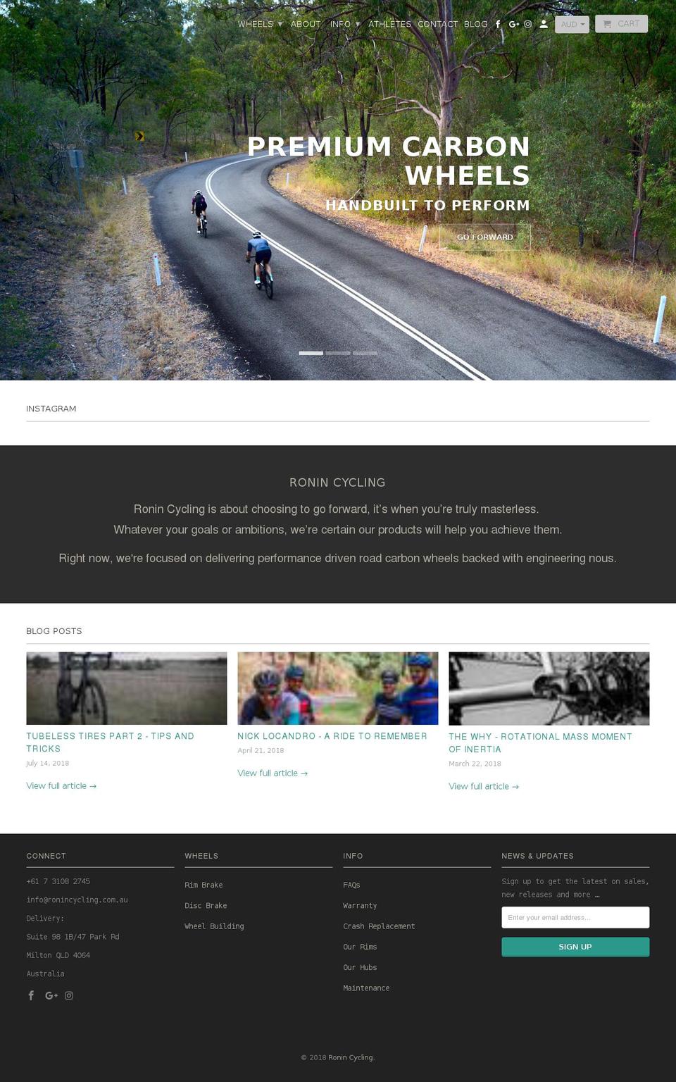ronincycling.com.au shopify website screenshot