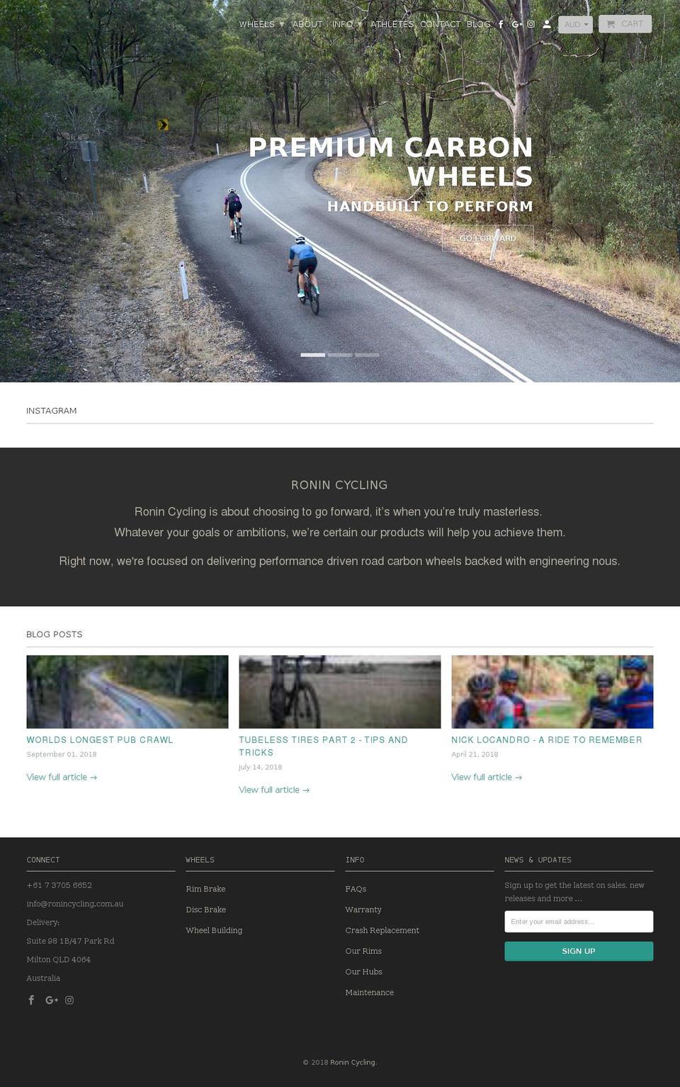 ronincycling.com — Shopify storefront screenshot