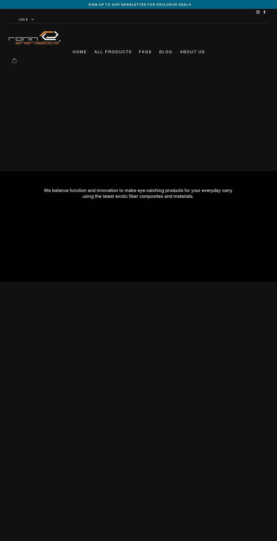 roninenergetics.com shopify website screenshot