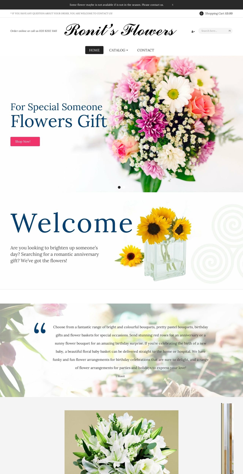 Madison-v- Shopify theme site example ronitflowers.co.uk