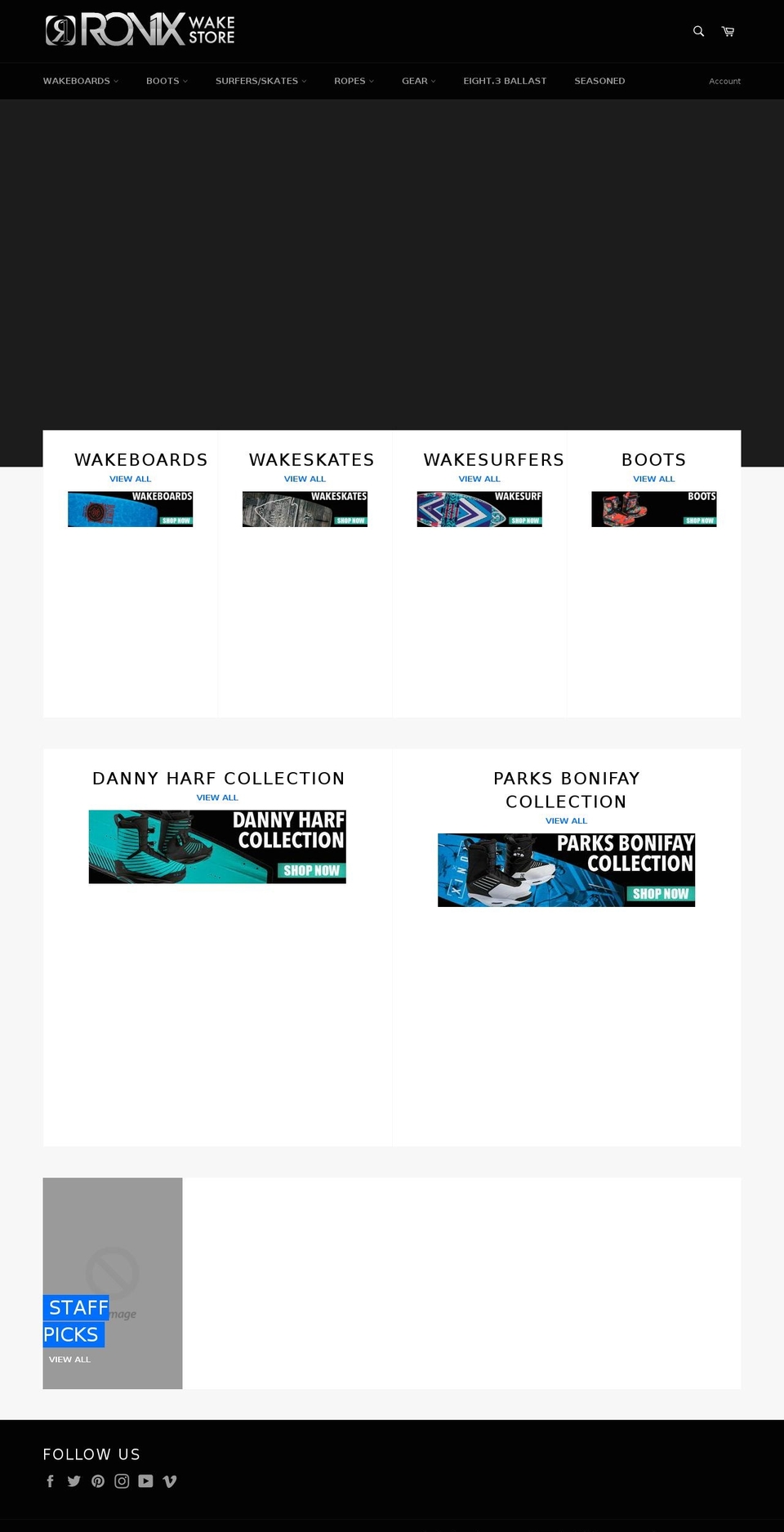 ronixwakeboardstore.com — Shopify storefront screenshot
