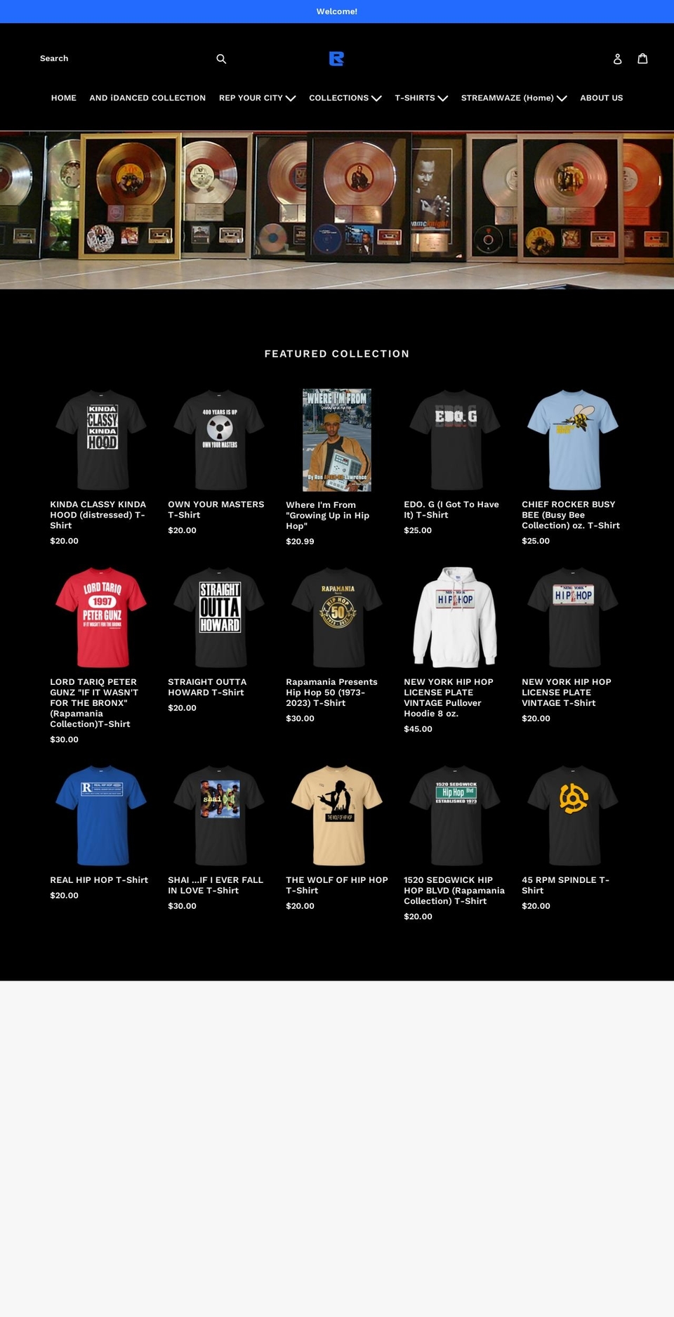 ronlawrenceapparel.com — Shopify storefront screenshot