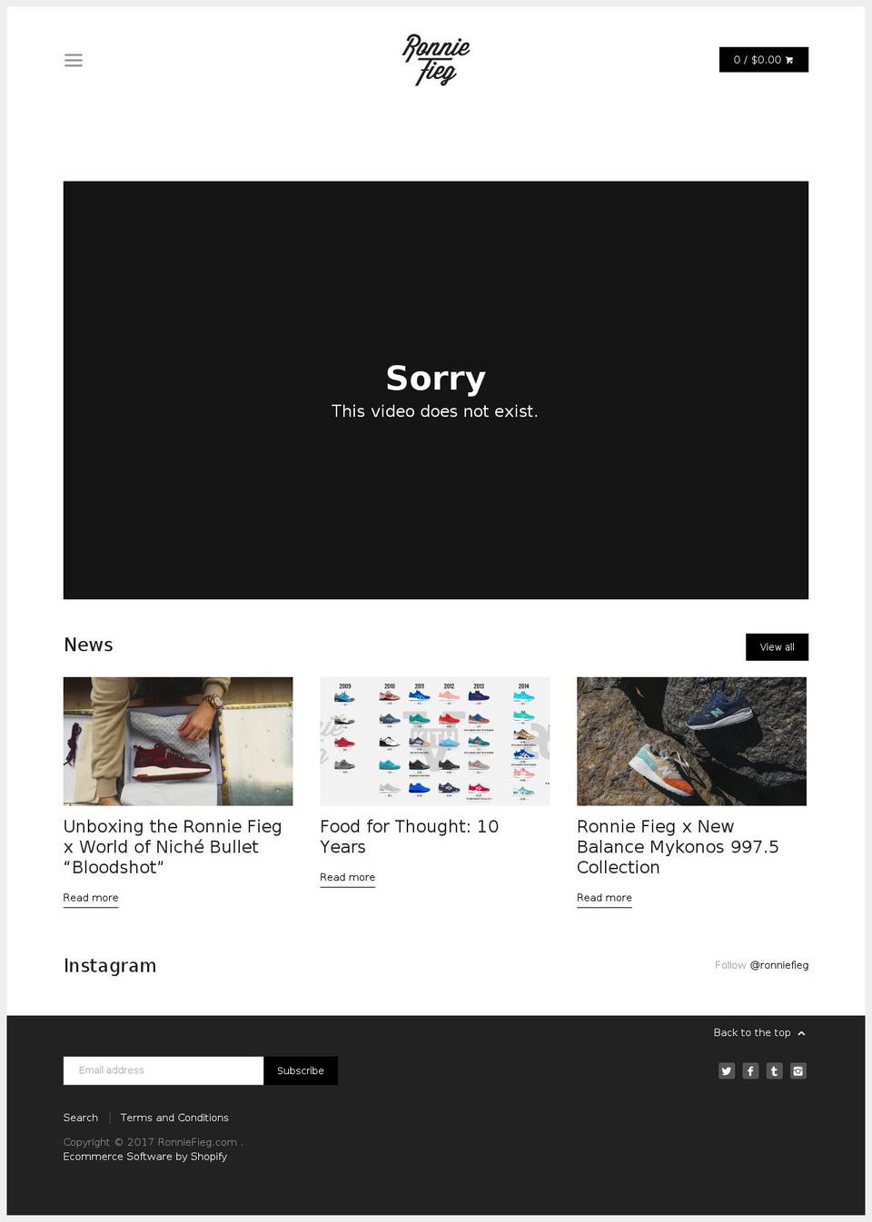 Ronnie Fieg 2.0 Shopify theme site example ronniefeig.com