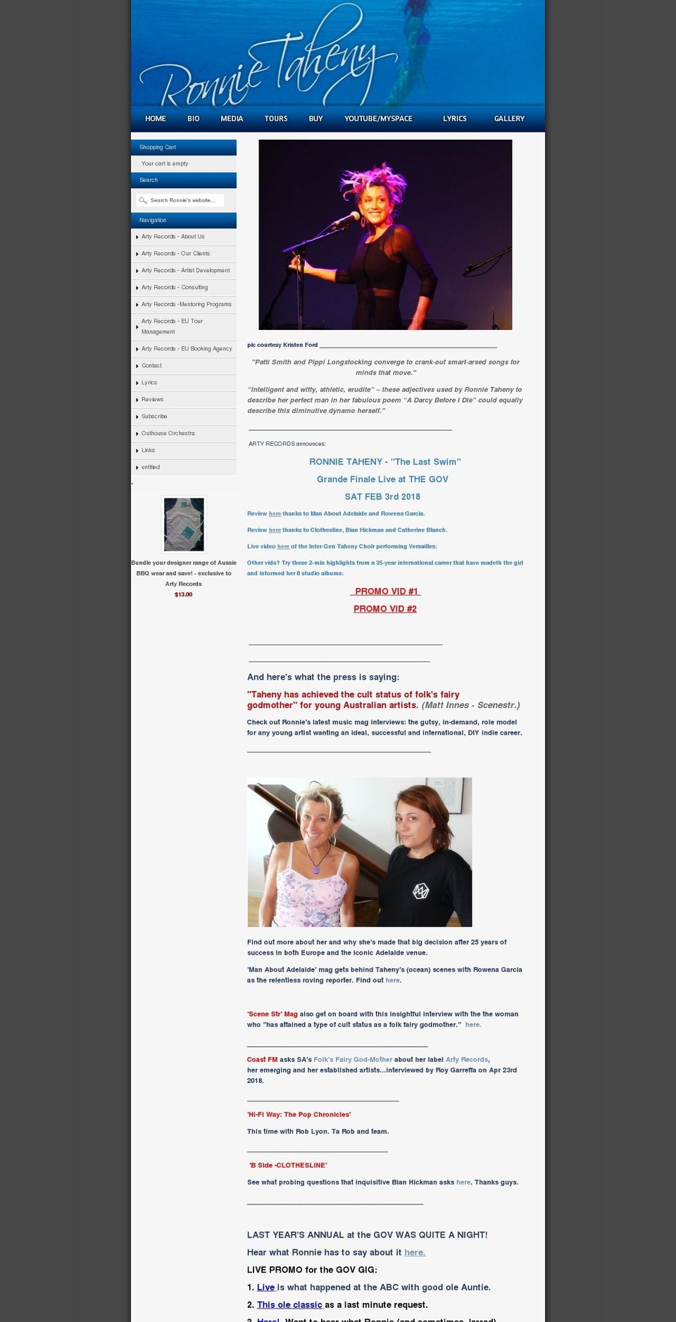 ronnietaheny.myshopify.com shopify website screenshot