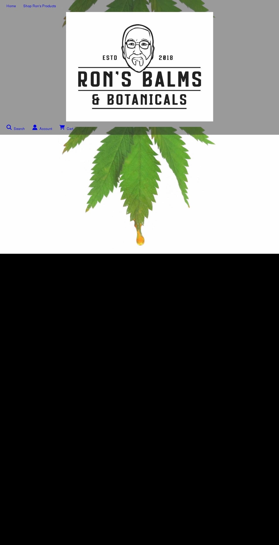 ronsbalmsandbotanicals.com shopify website screenshot
