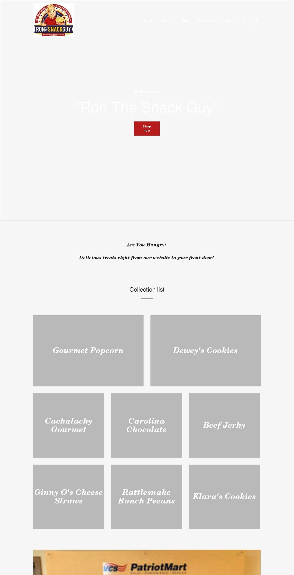 ronthesnackguy.com shopify website screenshot