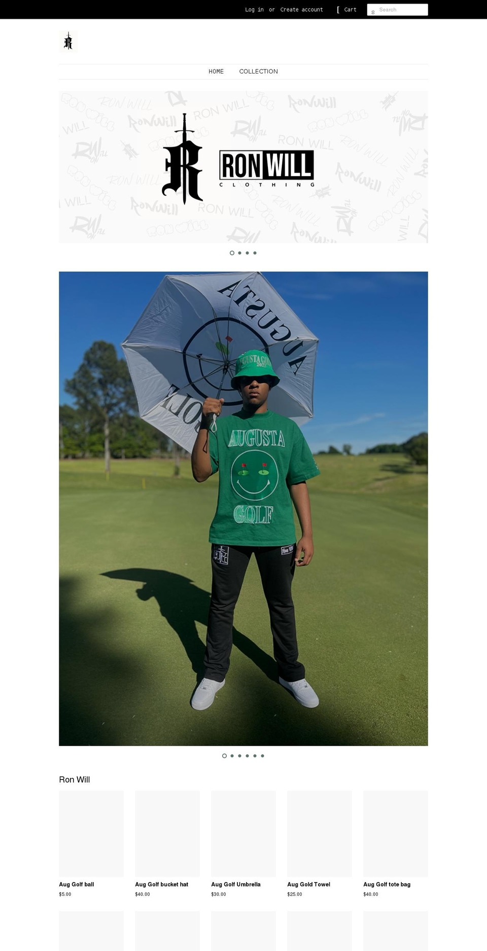 ronwillsclothing.com shopify website screenshot